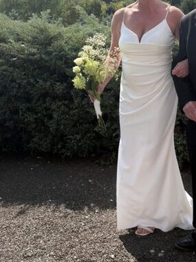 Elegant White Spaghetti-Strap Bridal Gown